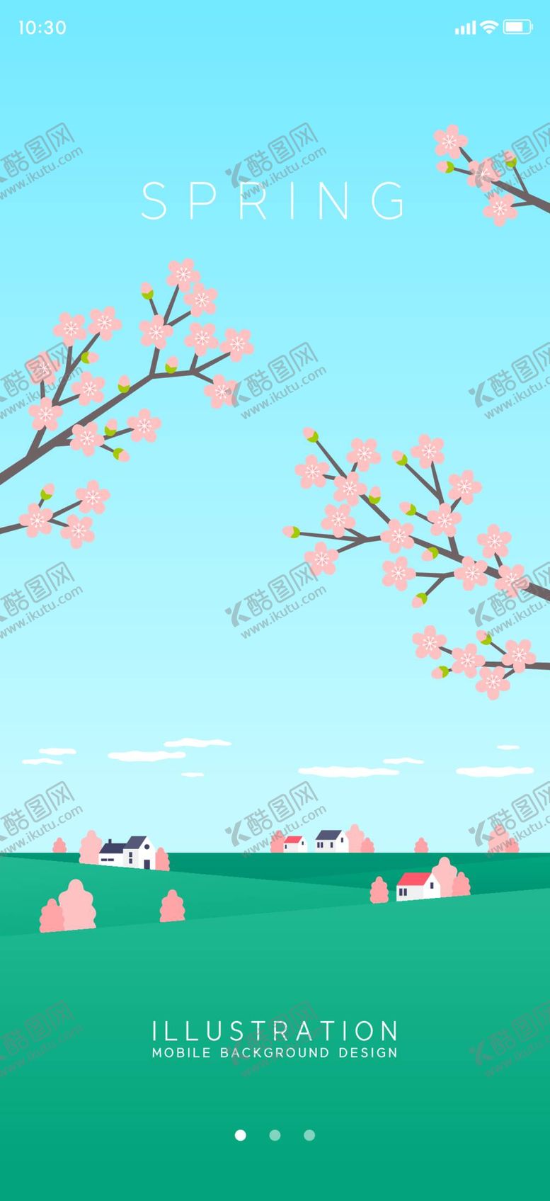 编号：93510609132037151245【酷图网】源文件下载-春天景色插画   