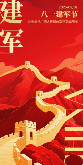 医美八一建军节宣传海报 