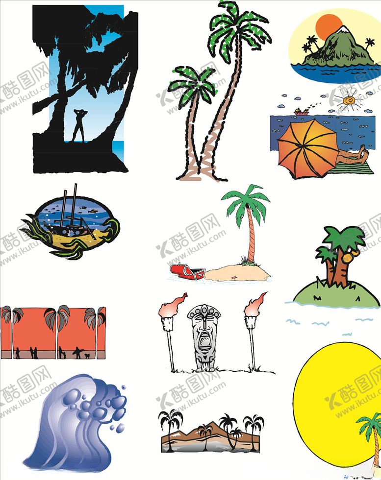 编号：38598709102242505076【酷图网】源文件下载-矢量海边素材