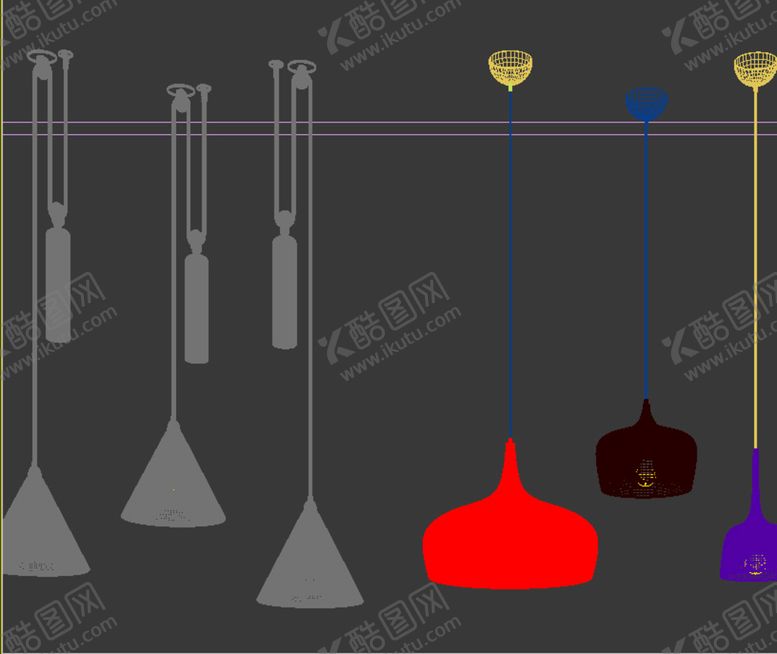 编号：28417101251023143674【酷图网】源文件下载-现代吊灯模型
