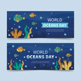 世界海洋日宣传横幅海报