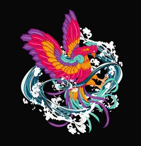 凤凰AI字母设计颗粒