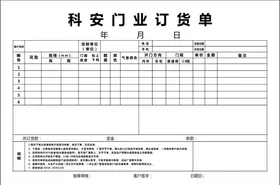 产品订货单联单