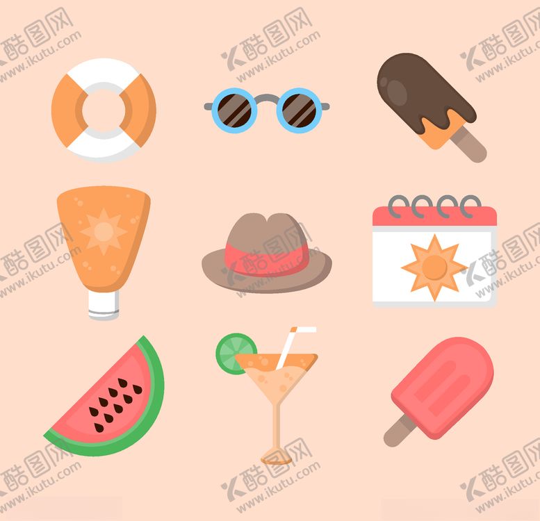 编号：77067110230516354577【酷图网】源文件下载-夏日元素