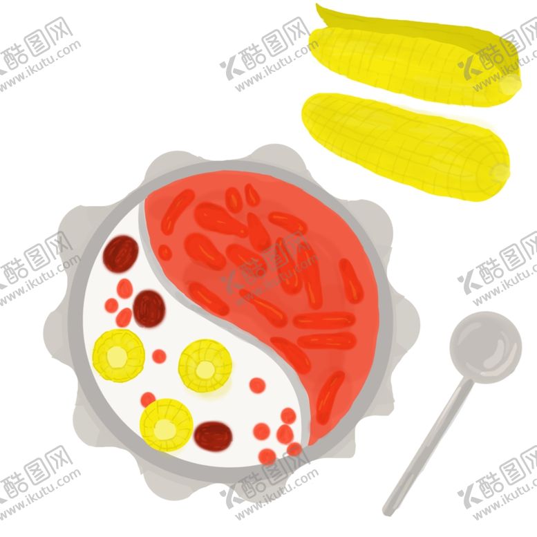 编号：93645804091854153419【酷图网】源文件下载-火锅汤料插画元素