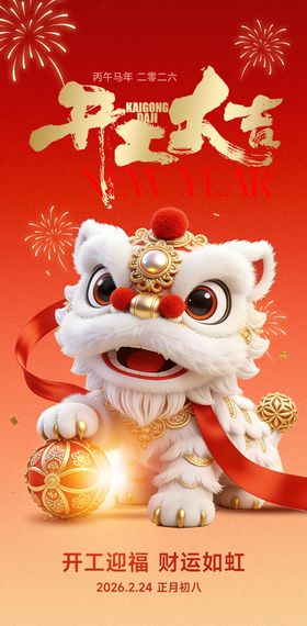 马年2026开工大吉海报