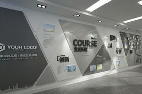 绿色彩色简约社区企业文化墙边框