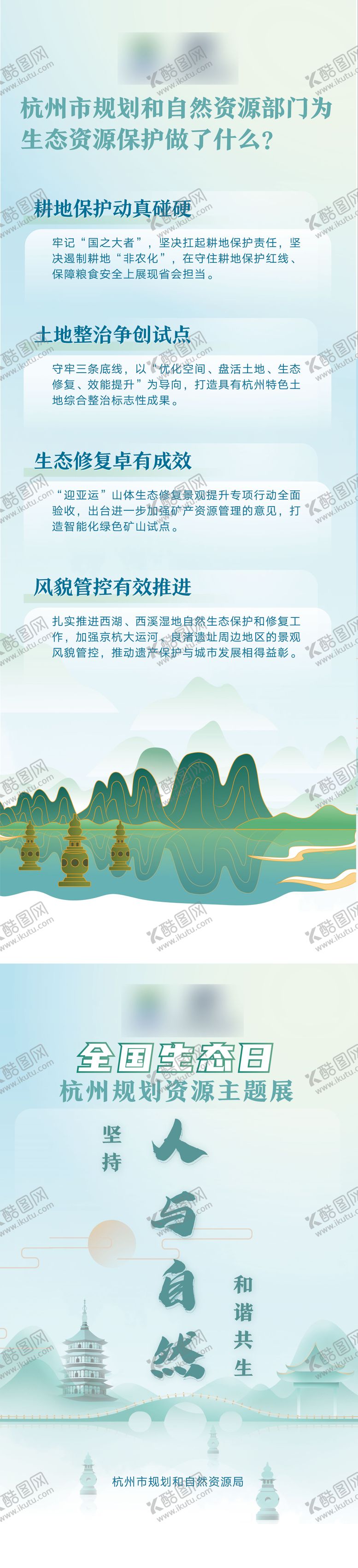 编号：35850311142024066009【酷图网】源文件下载-杭州绿水青山长图海报