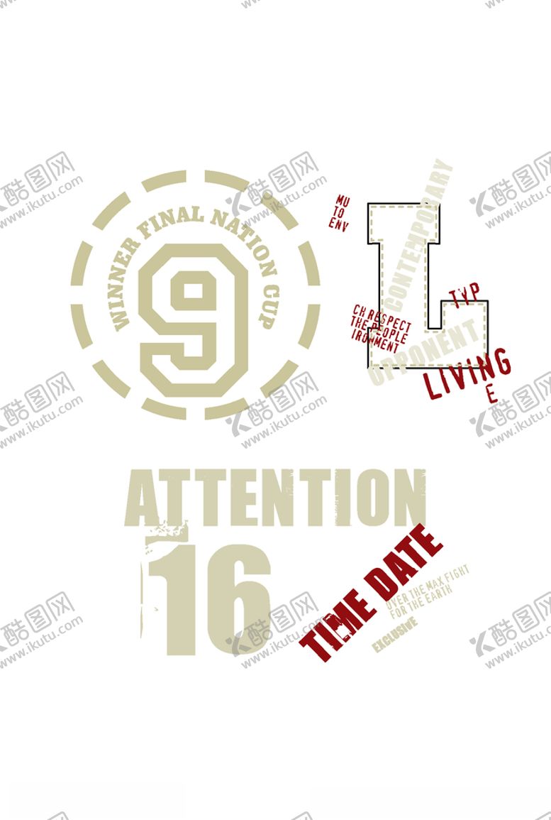 编号：34095909270544483180【酷图网】源文件下载-字母印花