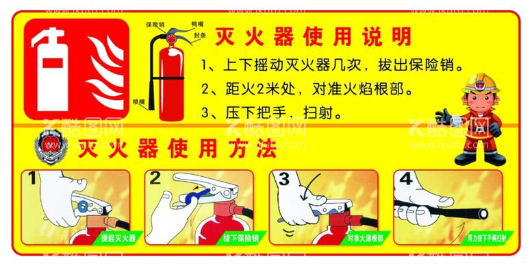 编号：30101611251708096426【酷图网】源文件下载-灭火器使用方法说明