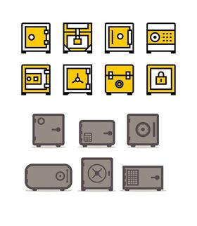 多样电子保险箱图标集合