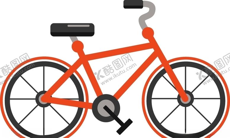 编号：22836510200236141120【酷图网】源文件下载-红色骑行自行车插画