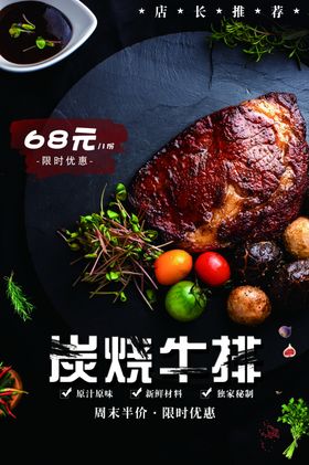牛排美食食材活动海报素材