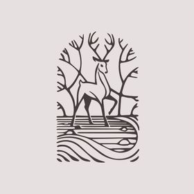矢量鹿线条画