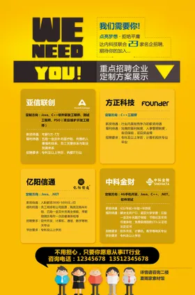 招聘海报启示兵买马高薪诚