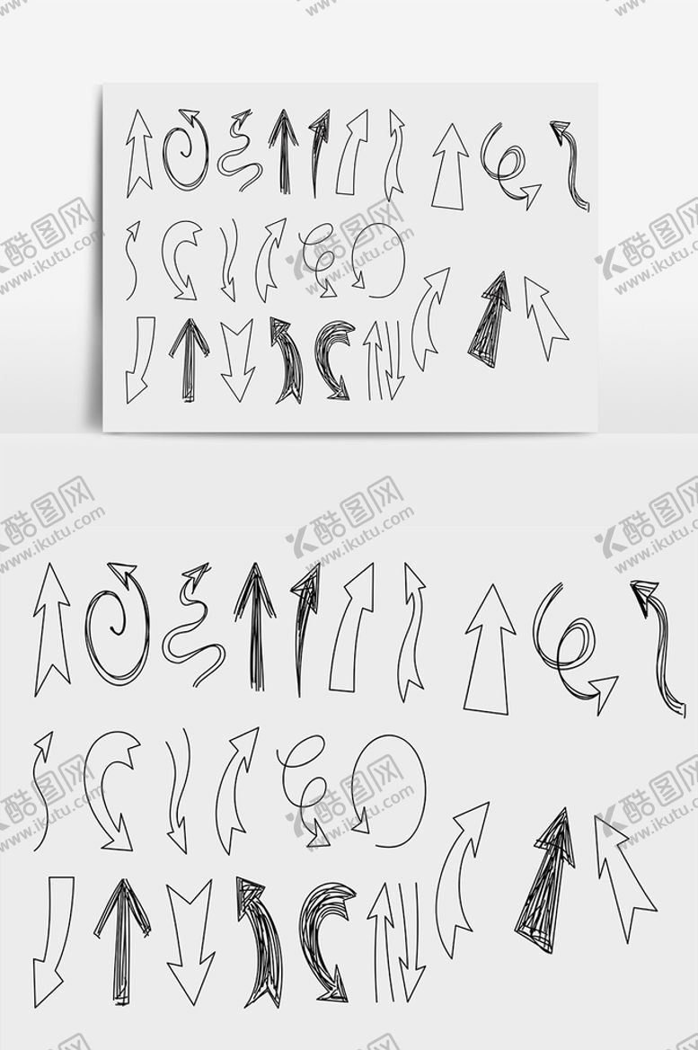 编号：26224111221054351829【酷图网】源文件下载-矢量手绘箭头