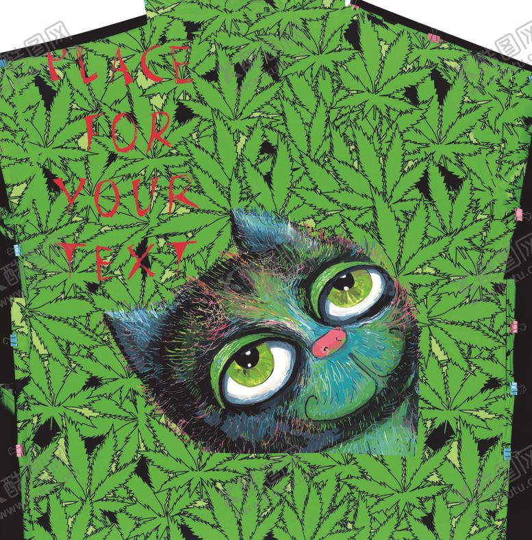 编号：18194309150117082508【酷图网】源文件下载-印花猫