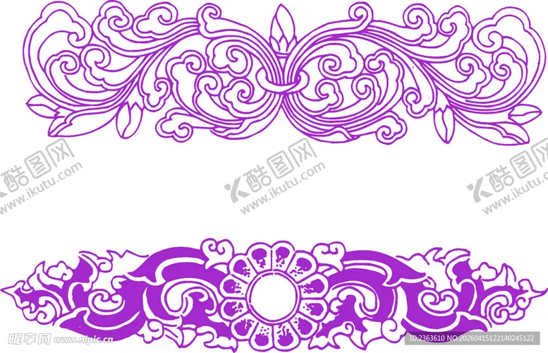 编号：69354204211208196357【酷图网】源文件下载-紫色精美花纹装饰图案