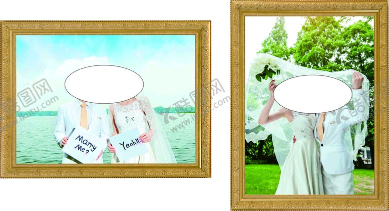 编号：92200212230606077789【酷图网】源文件下载-婚庆照片框迎宾牌