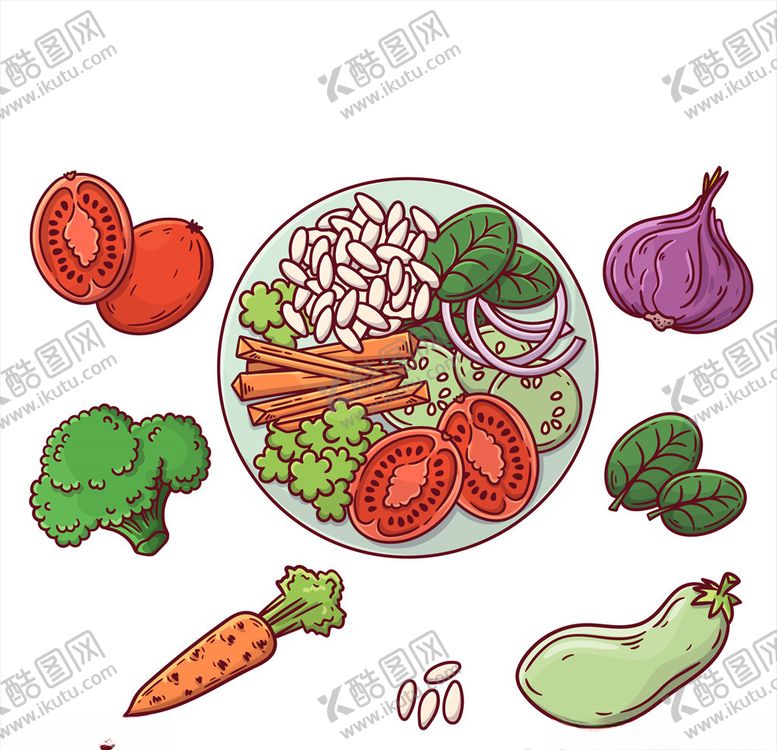 编号：12993209142311076513【酷图网】源文件下载-矢量厨房蔬菜食品素材