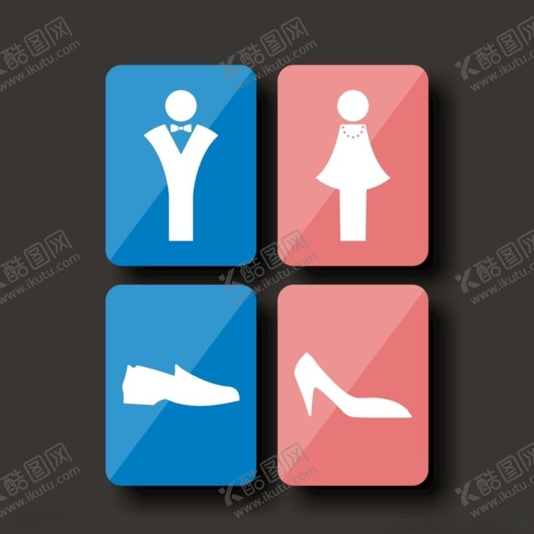 编号：60518507060350395770【酷图网】源文件下载-矢量创意男女卫生间厕所标识