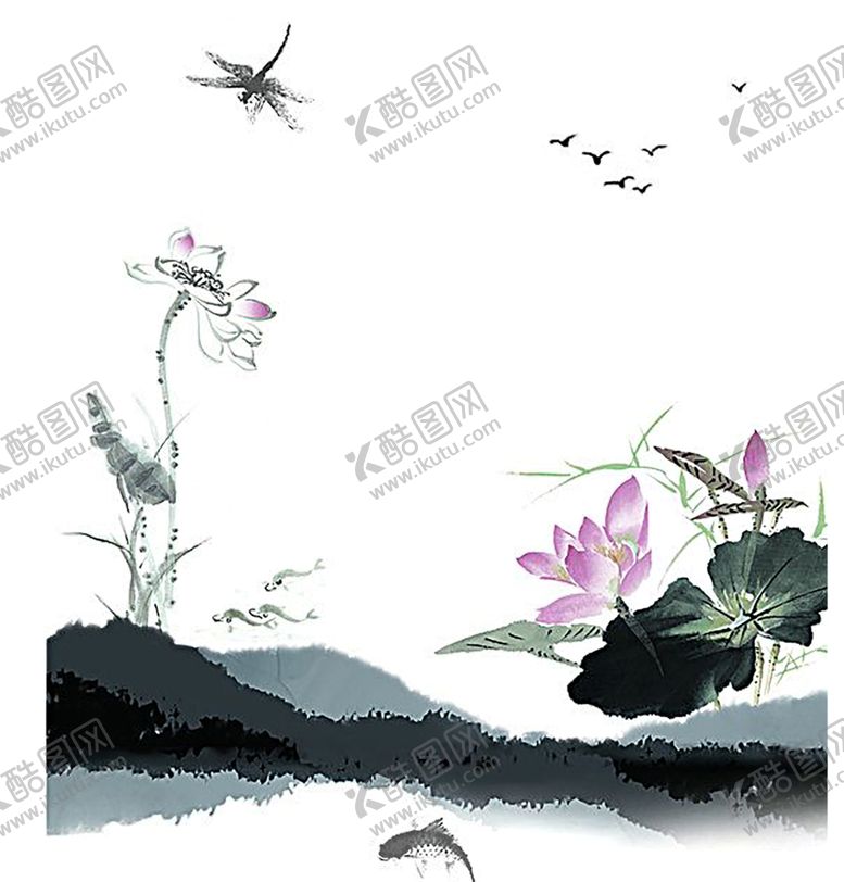编号：70304810010536366914【酷图网】源文件下载-水墨荷花粉色荷花荷花意境