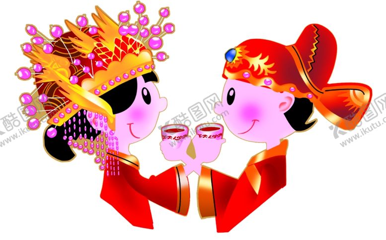 编号：76045909261949188492【酷图网】源文件下载-新郎新娘喝交杯酒