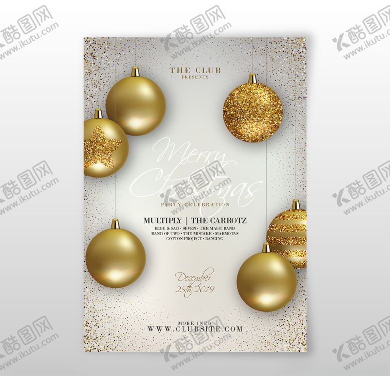 编号：38738609191826582327【酷图网】源文件下载-圣诞派对现实传单模板