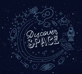 创意宇宙元素圆环