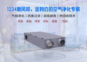 地产新风系统价值点海报