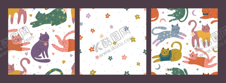 编号：78535704282147198345【酷图网】源文件下载-卡通猫咪背景
