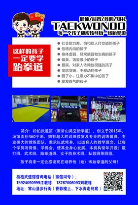 跆拳道宣传单DM海报