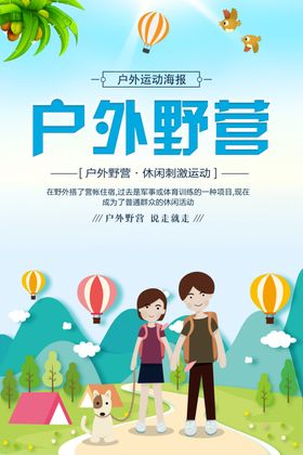 简约户外野营宣传海报