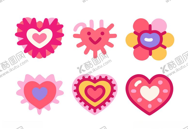 编号：25823609222103321976【酷图网】源文件下载-可爱多彩爱心