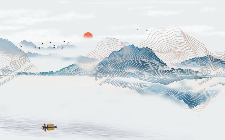 编号：80331405060720197601【酷图网】源文件下载-中国风山水背景墙