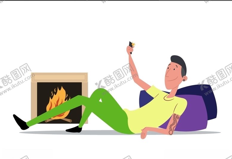 宅男玩手机图片形象