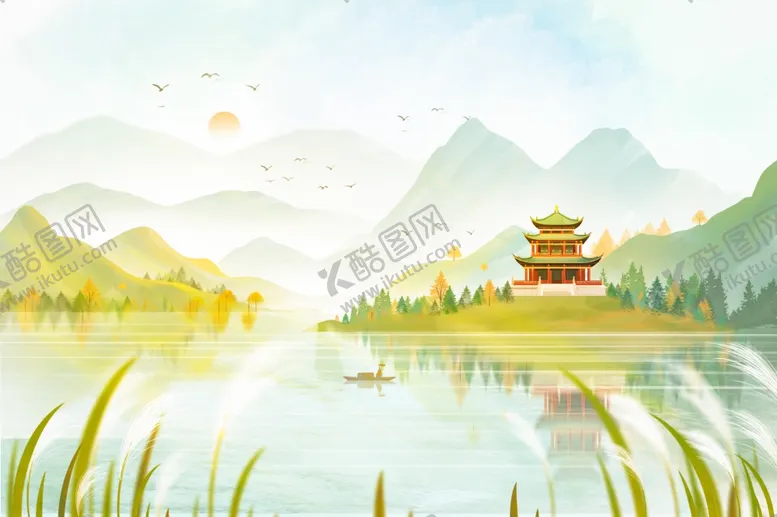 编号：50341009120448368201【酷图网】源文件下载-山水间的古典楼阁美景