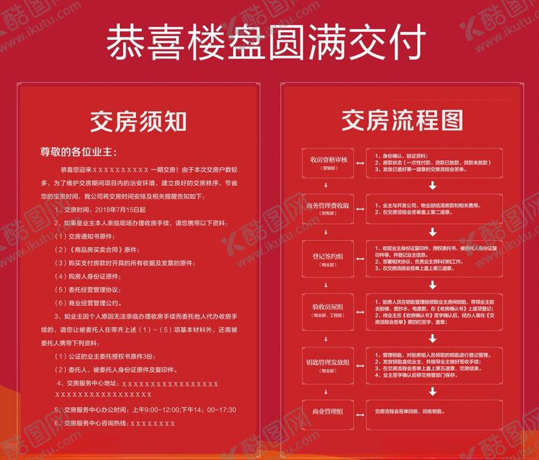 编号：59858810050736451337【酷图网】源文件下载-交房须知交房流程图