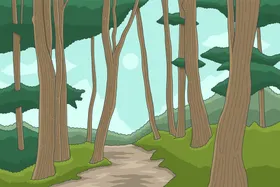 矢量树林背景风地形色植物绿色