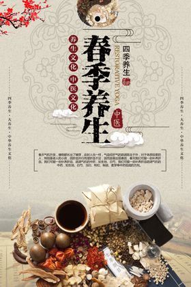 中国风中医文化四季养生展板