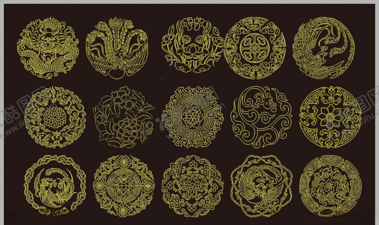 编号：85505109242108048121【酷图网】源文件下载-花纹图案传统图案圆形花纹