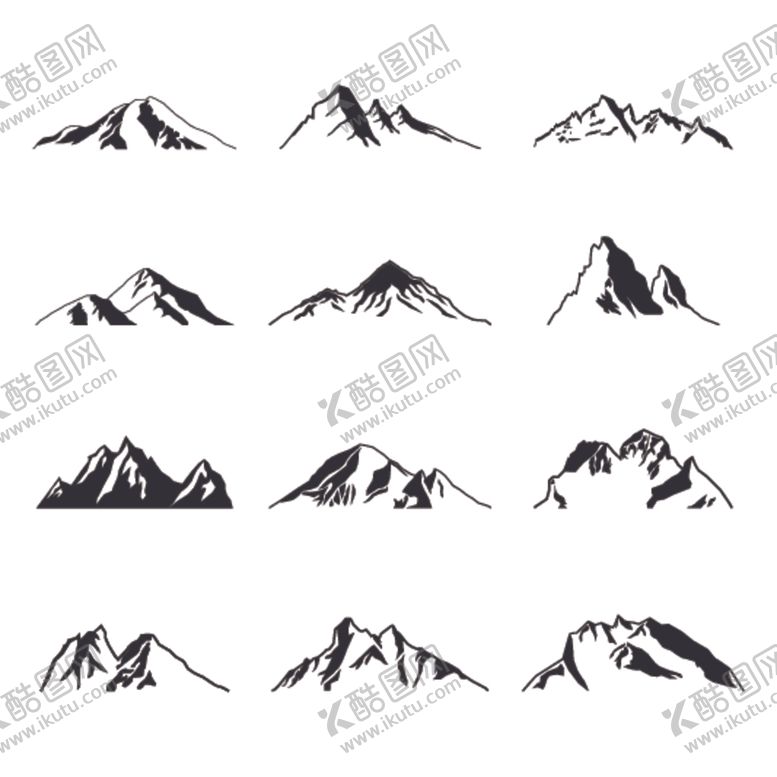 编号：49246012081519528288【酷图网】源文件下载-山峰手绘