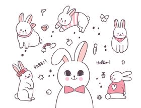 呆萌可爱小猫咪插画
