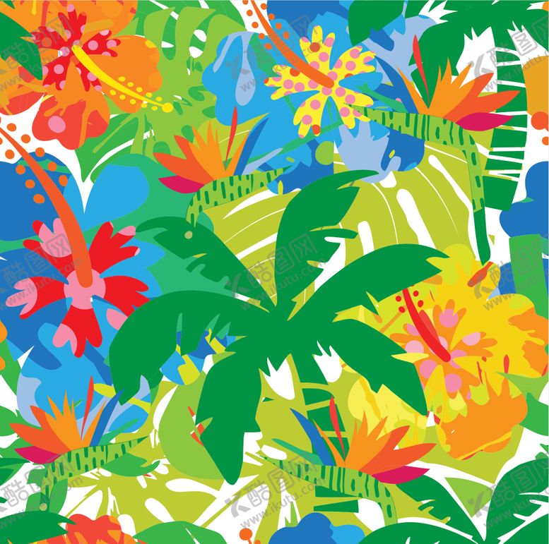 编号：37652509091151099101【酷图网】源文件下载-热带花卉植物图案设计