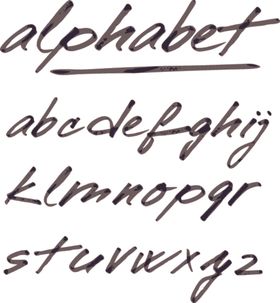 手绘小写字母艺术字