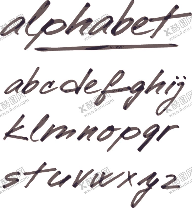 编号：83960606280222569963【酷图网】源文件下载-手绘小写字母艺术字
