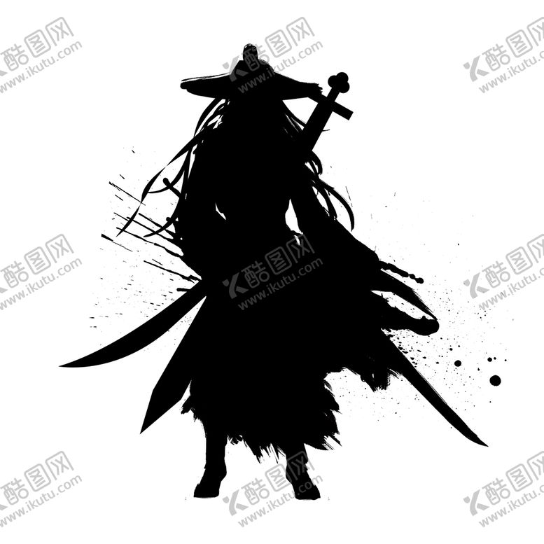 编号：14769210180942022432【酷图网】源文件下载-武侠水墨人物画 