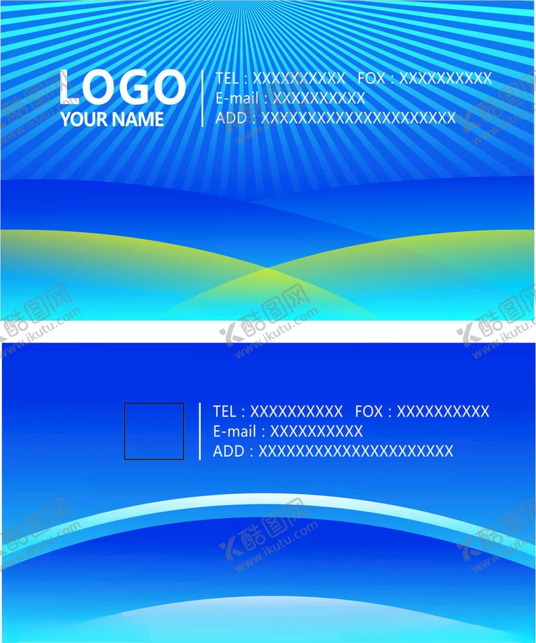 编号：74456809232041416585【酷图网】源文件下载-蓝色渐变科技名片模板