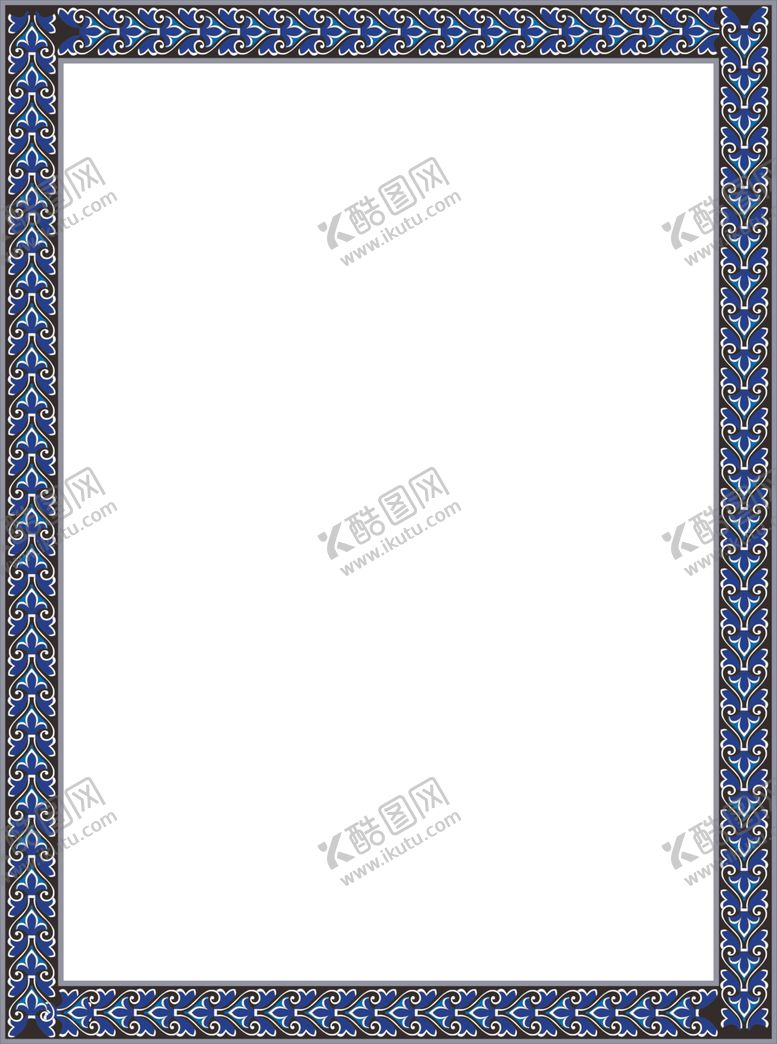 编号：92556510312024162631【酷图网】源文件下载-简约花纹边框