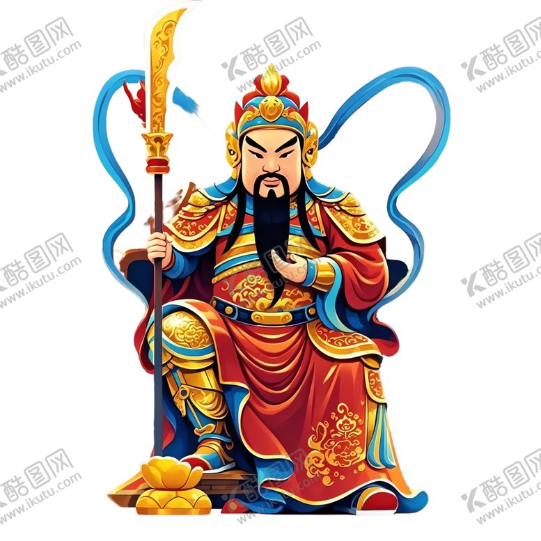 编号：16880802280440275577【酷图网】源文件下载-武财神扁平插画免抠素材图